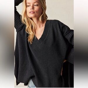 Free People Women’s Orion A Line Tunic Sweater Oversized Size Small in Gray